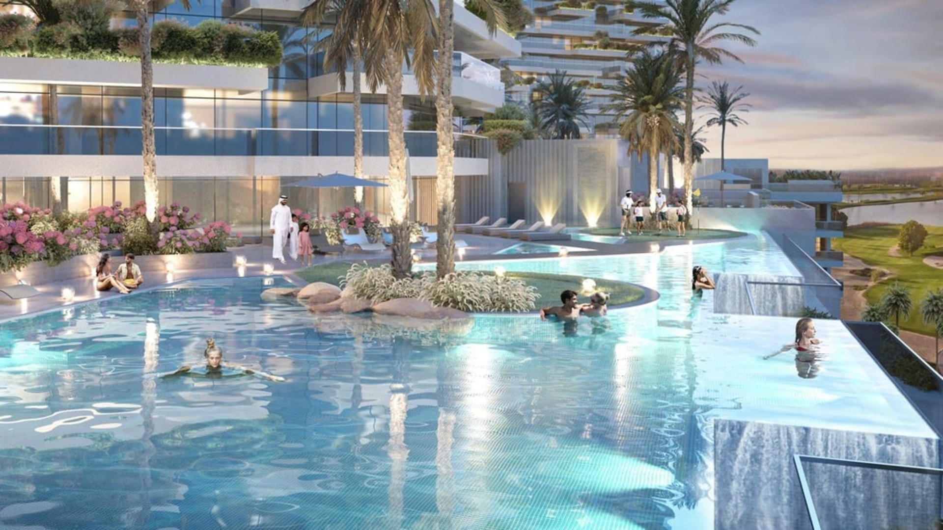 Golf Greens Apartments luxusní výhledy na bazény a hřiště
